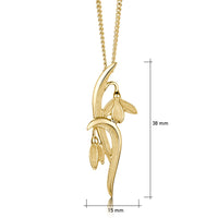 Snowdrop Slender Pendant Necklace in 9ct Yellow Gold