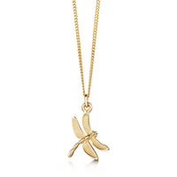 Dragonfly Pendant Necklace in 9ct Yellow Gold by Sheila Fleet Jewellery