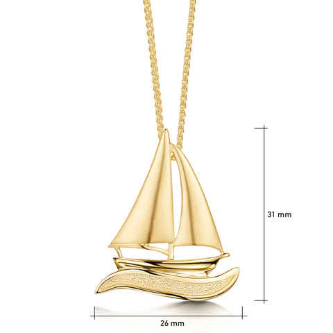 Orkney Yole Pendant in 9ct Yellow Gold