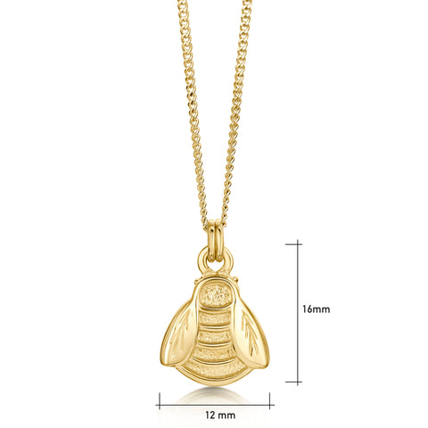 Bumblebee Pendant in 9ct Yellow Gold by Sheila Fleet Jewellery