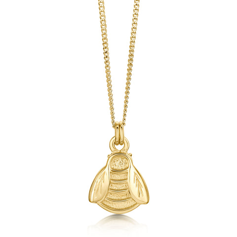 Bumblebee Pendant in 9ct Yellow Gold by Sheila Fleet Jewellery