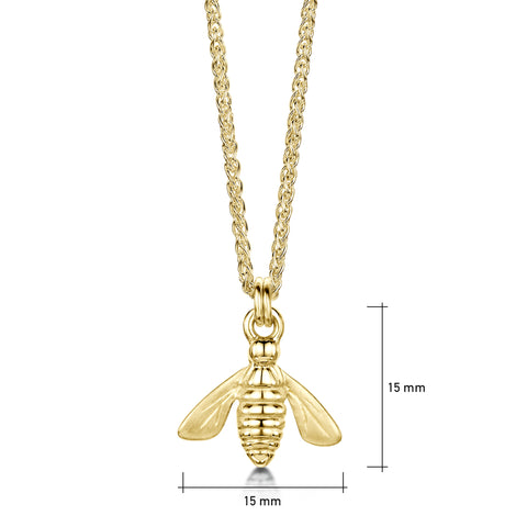 Honeybee Small Pendant in 9ct Yellow Gold by Sheila Fleet Jewellery