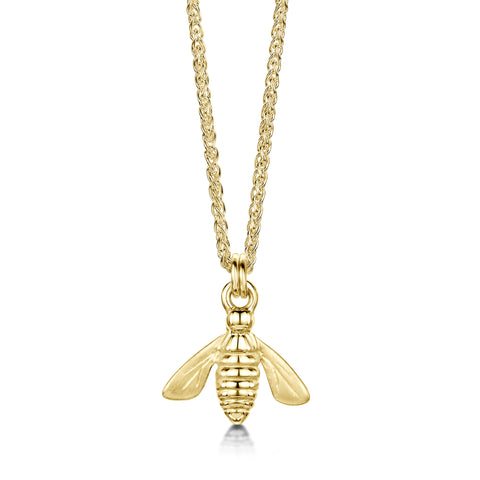 Honeybee Small Pendant in 9ct Yellow Gold by Sheila Fleet Jewellery