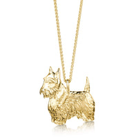 Scottie Dog Pendant in 9ct Yellow Gold by Sheila Fleet Jewellery