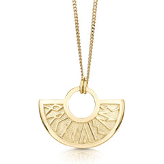 Runic Pendant Necklace in 9ct Yellow Gold by Sheila Fleet Jewellery