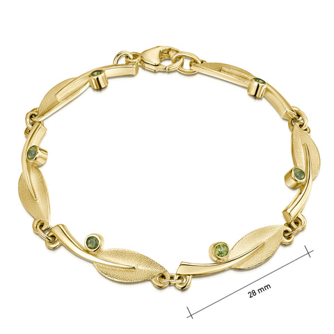 Rowan Peridot Bracelet in 9ct Yellow Gold