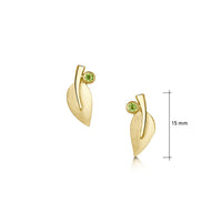 Rowan Small Stud Earrings in 9ct Yellow Gold with Peridot