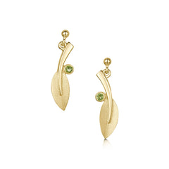 Rowan Drop Earrings in 9ct Yellow Gold with Peridot