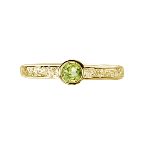 Matrix Peridot Ring in 9ct Yellow Gold