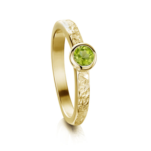 Matrix Peridot Ring in 9ct Yellow Gold