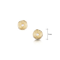 Lunar Pearl Petite Stud Earrings in 9ct Yellow Gold
