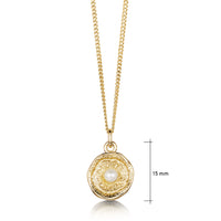 Lunar Pearl Small Pendant Necklace in 9ct Yellow Gold