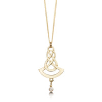 The Lover’s Knot Pearl Pendant in 9ct Yellow Gold by Sheila Fleet Jewellery
