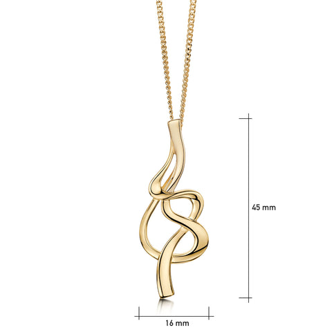 Tidal Pendant Necklace in 9ct Yellow Gold by Sheila Fleet Jewellery