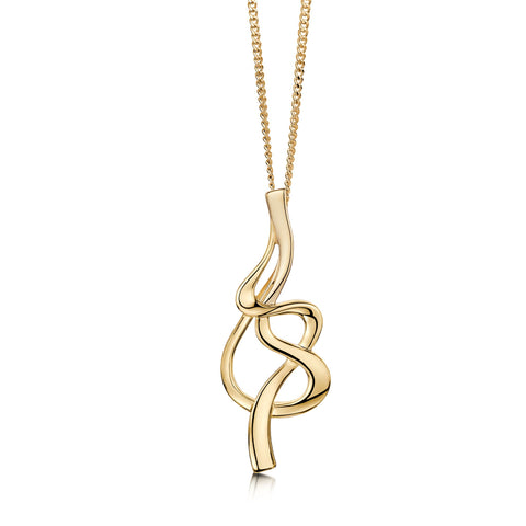 Tidal Pendant Necklace in 9ct Yellow Gold by Sheila Fleet Jewellery