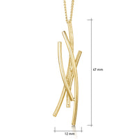 Wild Grasses Dress Pendant Necklace in 9ct Yellow Gold by Sheila Fleet Jewellery