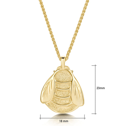 Bumblebee Enamel Dress Pendant in 9ct Yellow Gold by Sheila Fleet Jewellery