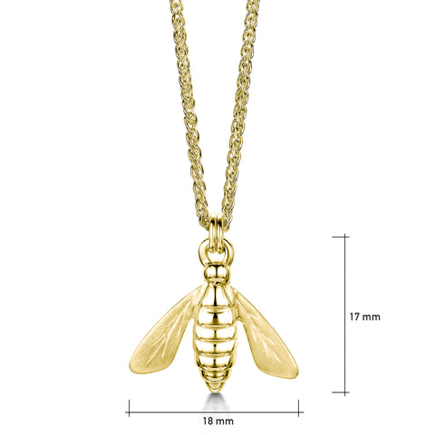 Honeybee Pendant in 9ct Yellow Gold by Sheila Fleet Jewellery
