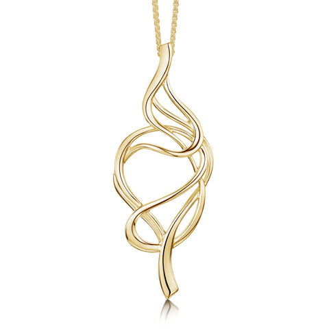 Tidal Occasion Pendant Necklace in 9ct Yellow Gold by Sheila Fleet Jewellery