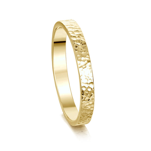 Honeycomb 3mm Textured Ring in 9ct Yellow Gold by Sheila Fleet Jewellery