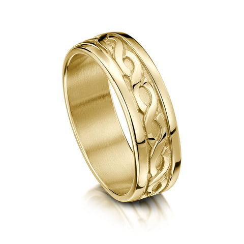 Pierowall Twist Celtic Ring in 9ct Yellow Gold by Sheila Fleet Jewellery