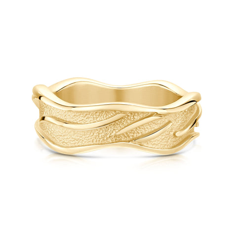 Sea Motion Ring in 9ct Yellow Gold by Sheila Fleet Jewellery