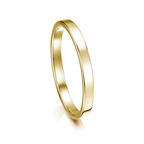Contemporary 2mm Wedding Ring in 9ct Yellow Gold by Sheila Fleet Jewellery