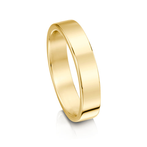 Contemporary 4mm Wedding Ring in 9ct Yellow Gold by Sheila Fleet Jewellery