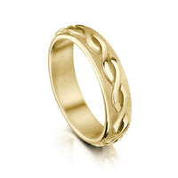 Celtic Twist Textured Ring in 9ct Yellow Gold by Sheila Fleet Jewellery