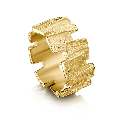 Flagstone Ring in 9ct Yellow Gold by Sheila Fleet Jewellery