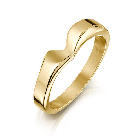 V-shape Wedding Band in 9ct Yellow Gold (to match DR191)  by Sheila Fleet Jewellery