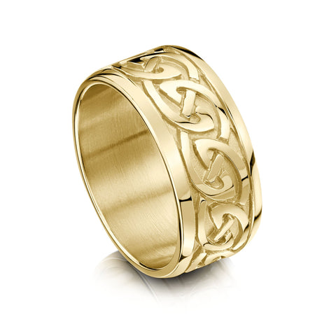 Celtic Knotwork Dress Ring in 9ct Yellow Gold by Sheila Fleet Jewellery