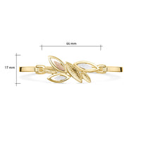Seasons Gold Leaves Bangle in 9ct Yellow, White & Rose Gold