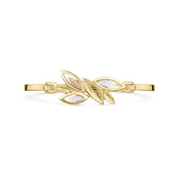 Seasons Gold Leaves Bangle in 9ct Yellow, White & Rose Gold