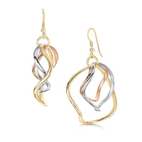 Tidal 3-part Hoop Earrings in 9ct Yellow, White & Rose Gold by Sheila Fleet Jewellery