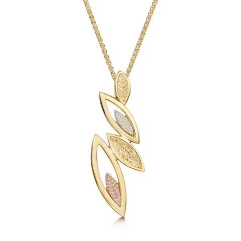Seasons Pendant Necklace in 9ct Yellow, White & Rose Gold by Sheila Fleet Jewellery