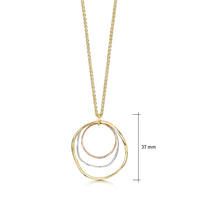 Tidal 3-part Pendant in 9ct Yellow, White & Rose Gold by Sheila Fleet Jewellery