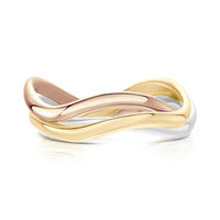 Tidal Ring in 9ct Yellow, White & Rose Gold by Sheila Fleet Jewellery
