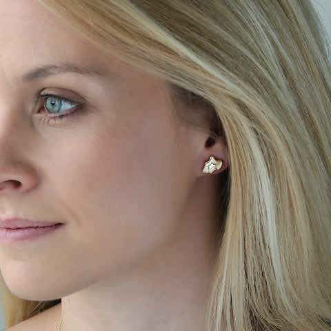 Rock Pool Small Stud Earrings in 9ct Yellow Gold by Sheila Fleet Jewellery