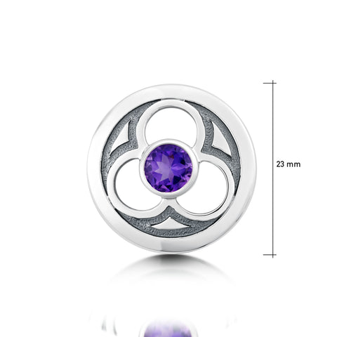 Celtic Trinity Brooch with Amethyst
