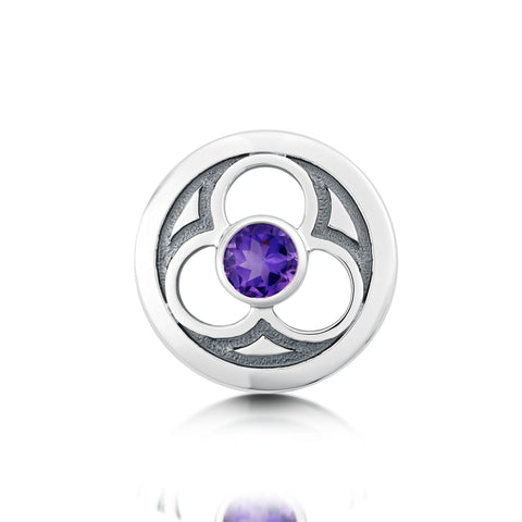 Celtic Trinity Brooch with Amethyst