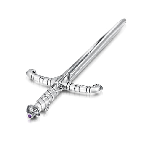 Robert the Bruce Silver Kilt Pin with Amethyst
