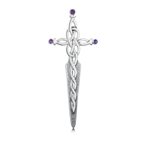 The Lover’s Knot Kilt Pin with Amethyst by Sheila Fleet Jewellery