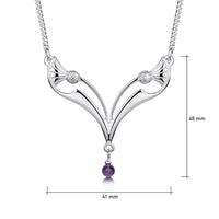Thistle Necklace in Sterling Silver with Amethyst by Sheila Fleet Jewellery