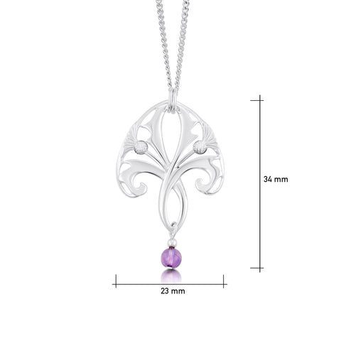 Thistle Pendant Necklace with Amethyst by Sheila Fleet Jewellery