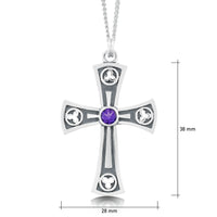 Celtic Trinity Cross Pendant with Amethyst