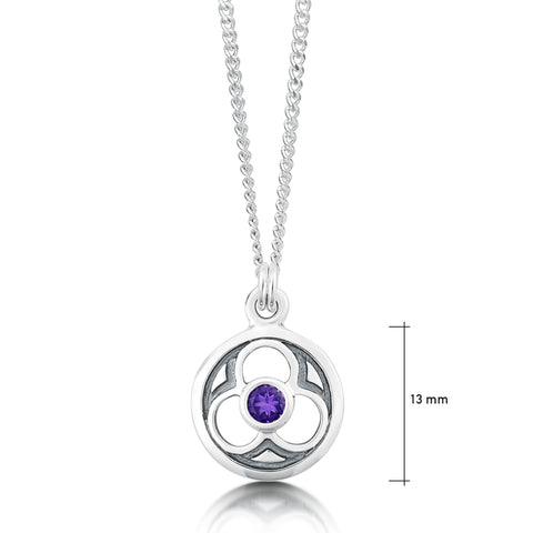 Celtic Trinity Pendant with Amethyst
