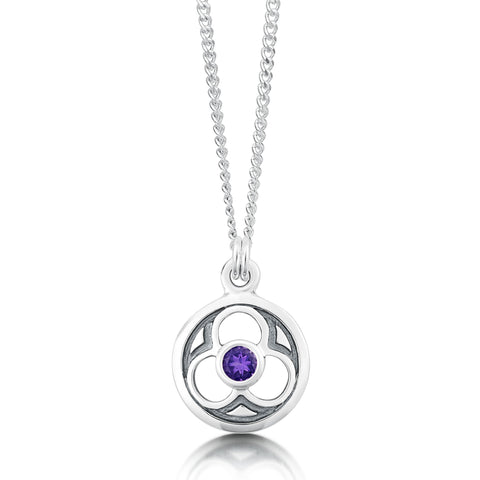 Celtic Trinity Pendant with Amethyst