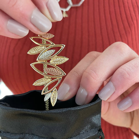 Seasons Dress Pendant Necklace in 9ct Yellow, White & Rose Gold by Sheila Fleet Jewellery