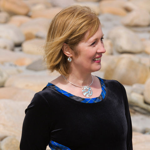 Arctic Stream Occasion Necklace in Arctic Blue Enamel